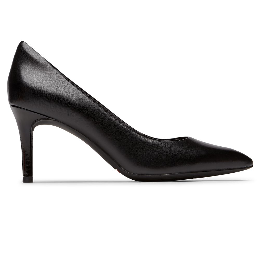 Rockport Women's Total Motion 75Mm Pointed Toe Heel Pumps - Black - USA (4356SHXDU)